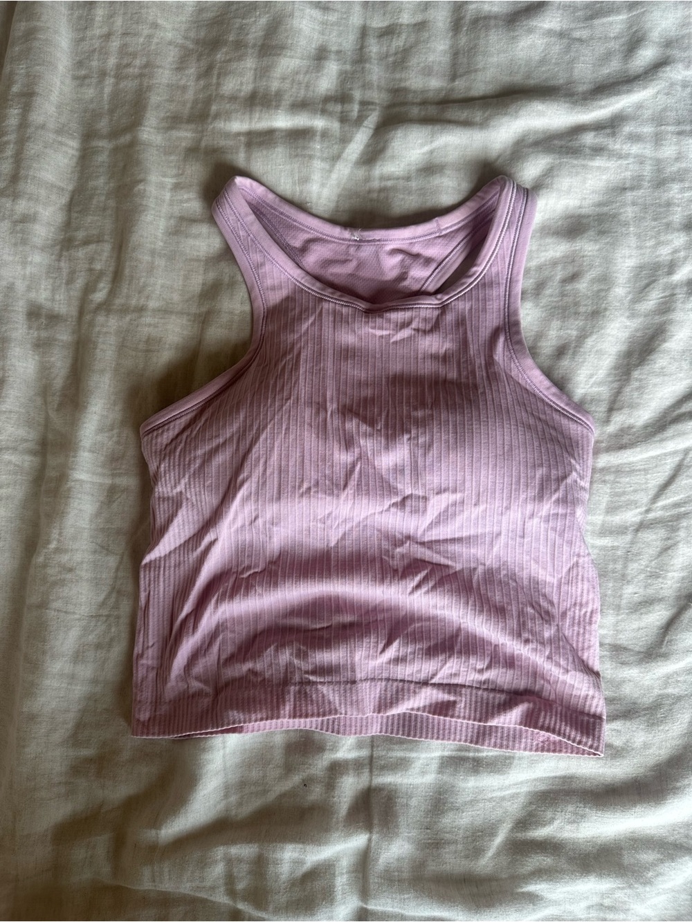 lululemon athletica Ribbed Crop Tank Top in Light Lilac